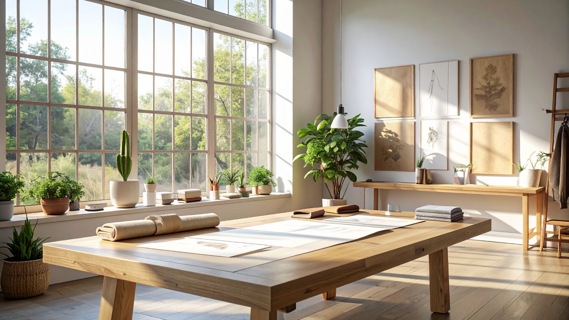 Kreativer Arbeitsplatz Wolle